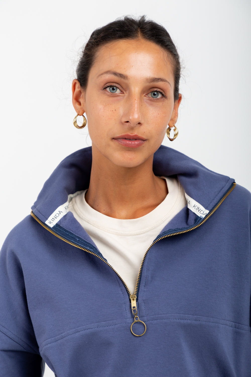 *PRE-ORDER* Winona Quarter Zip Denim Blue-TRACK SETS-Kindacollection-Kinda