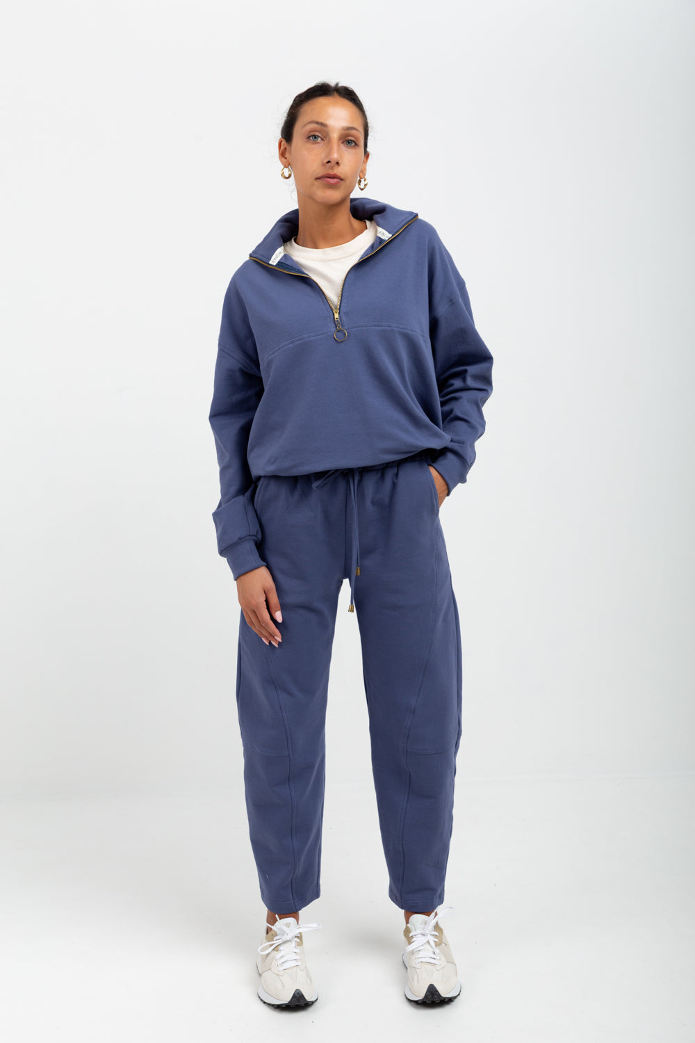 *PRE-ORDER* Winona Quarter Zip Denim Blue-TRACK SETS-Kindacollection-Kinda