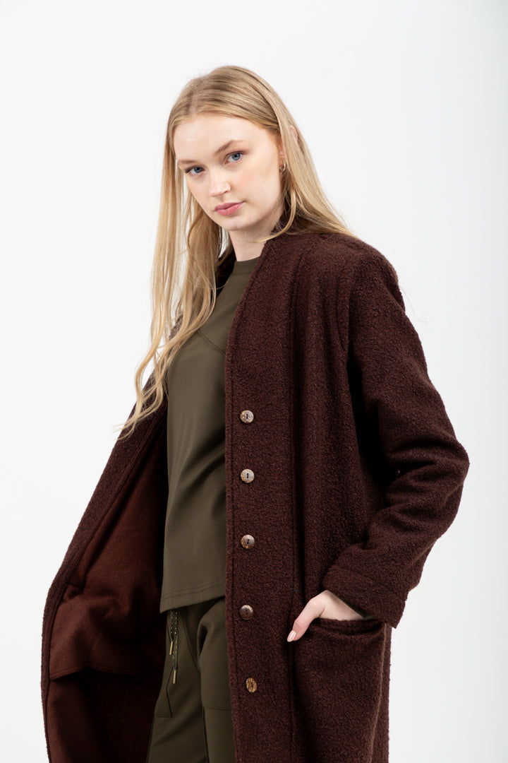 Kylie Coat Chocolate-JACKETS-Kinda-Kinda