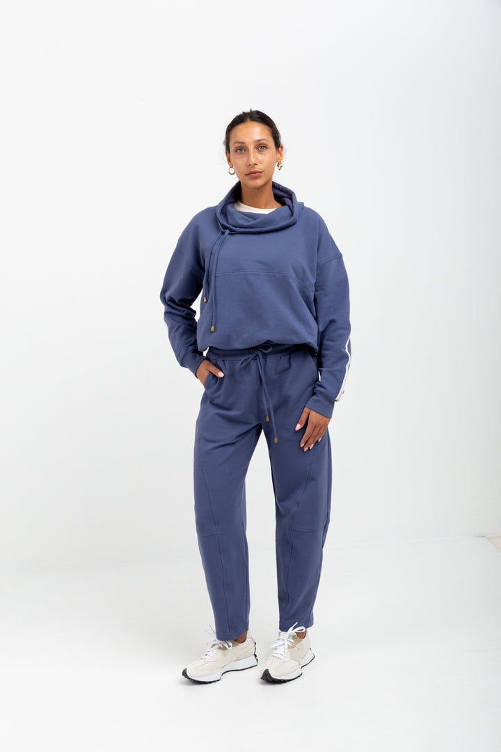 Tiffany Barrel Pants Denim Blue-TRACK SETS-Kindacollection-Kinda