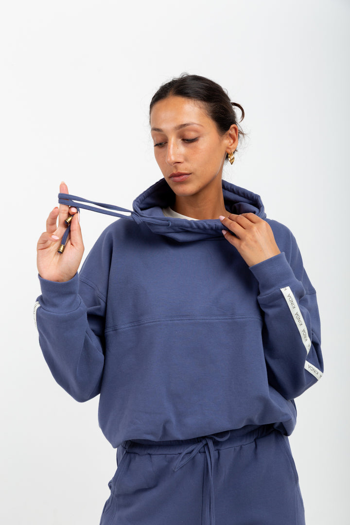 Paula Hoodie Denim Blue-TRACK SETS-Kindacollection-Kinda
