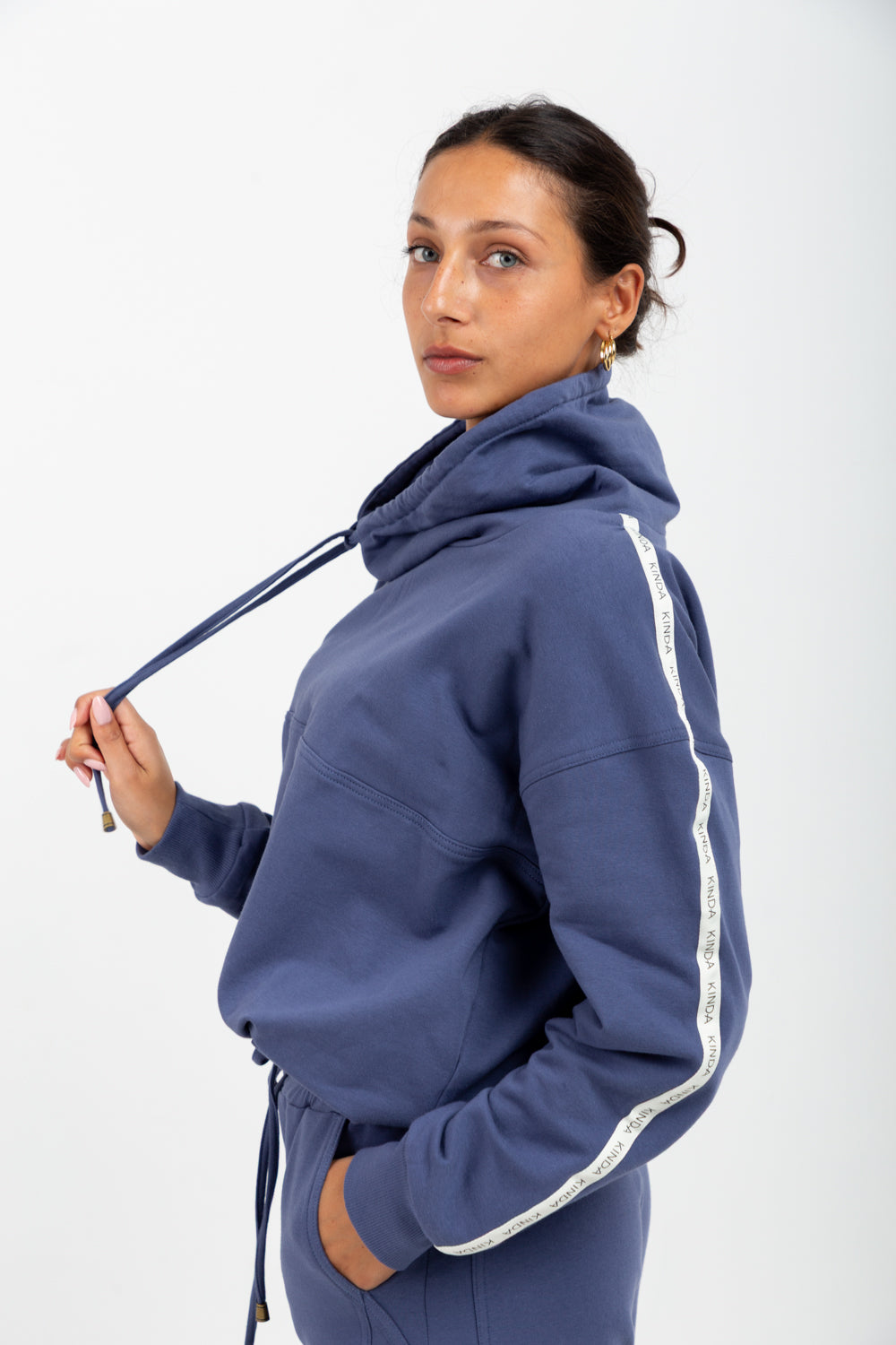 Paula Hoodie Denim Blue-TRACK SETS-Kindacollection-Kinda