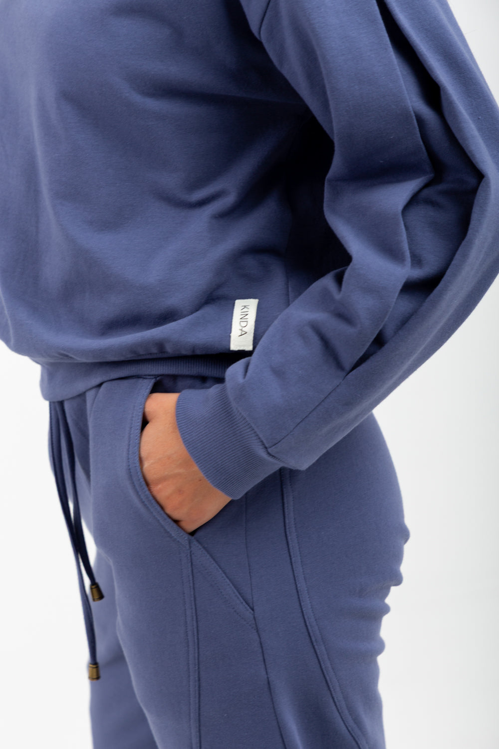 Tiffany Barrel Pants Denim Blue-TRACK SETS-Kindacollection-Kinda