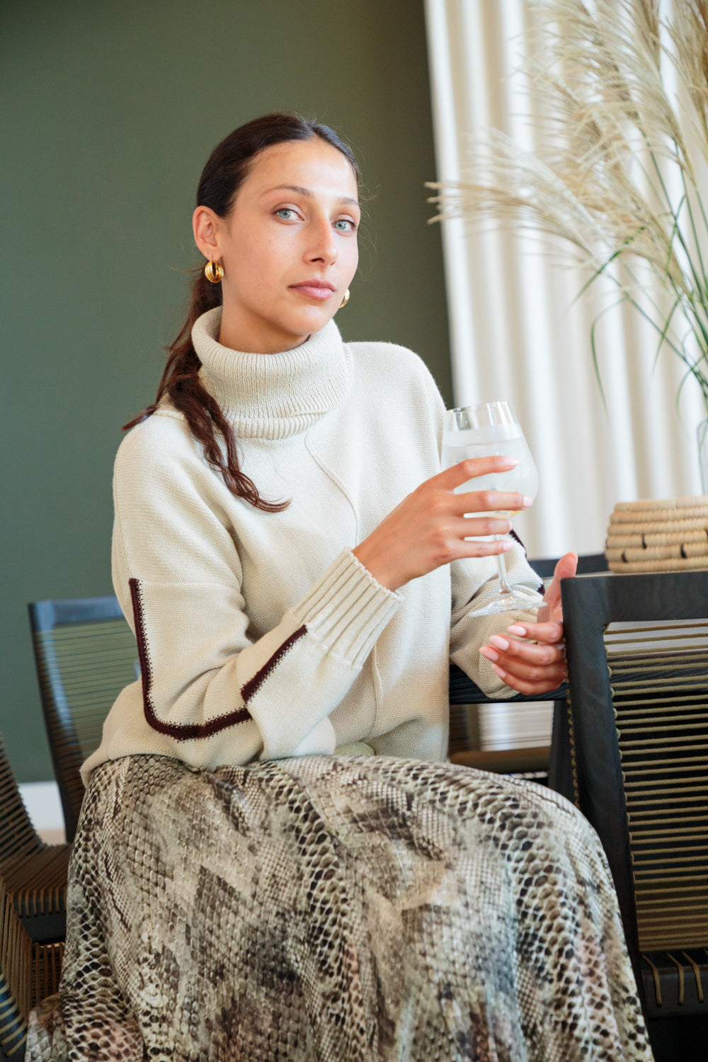 Poloneck Knit Natural-TOPS-Kinda-Kinda