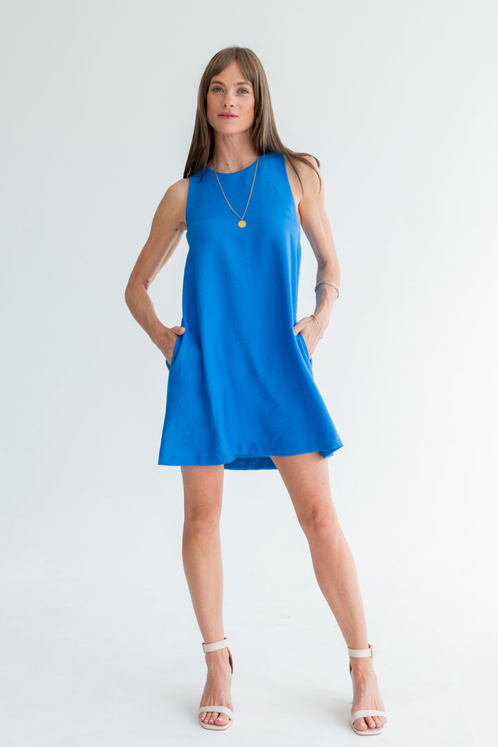 St Tropez Dress Blue-DRESSES-kindacollection-Kinda