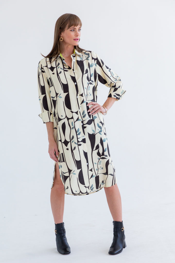 Evie Dress Abstract Print-DRESSES-kindacollection-Kinda