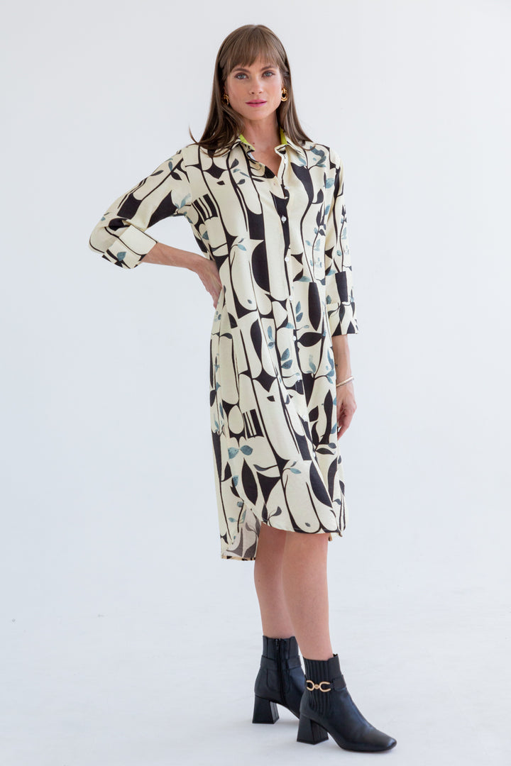 Evie Dress Abstract Print-DRESSES-kindacollection-Kinda