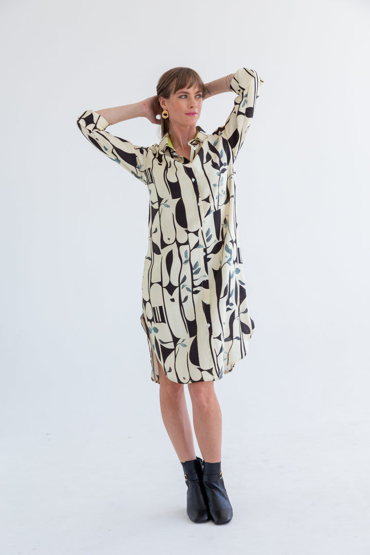 Evie Dress Abstract Print-DRESSES-kindacollection-Kinda