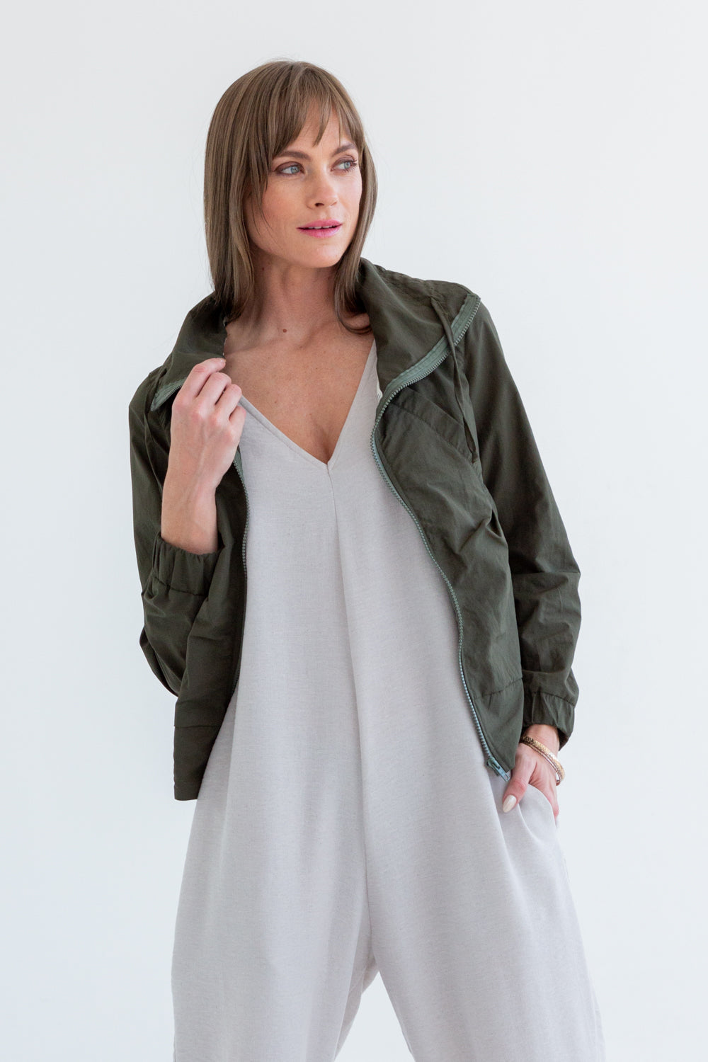 Natalie Jacket Khaki Green-JACKETS-kindacollection-Kinda