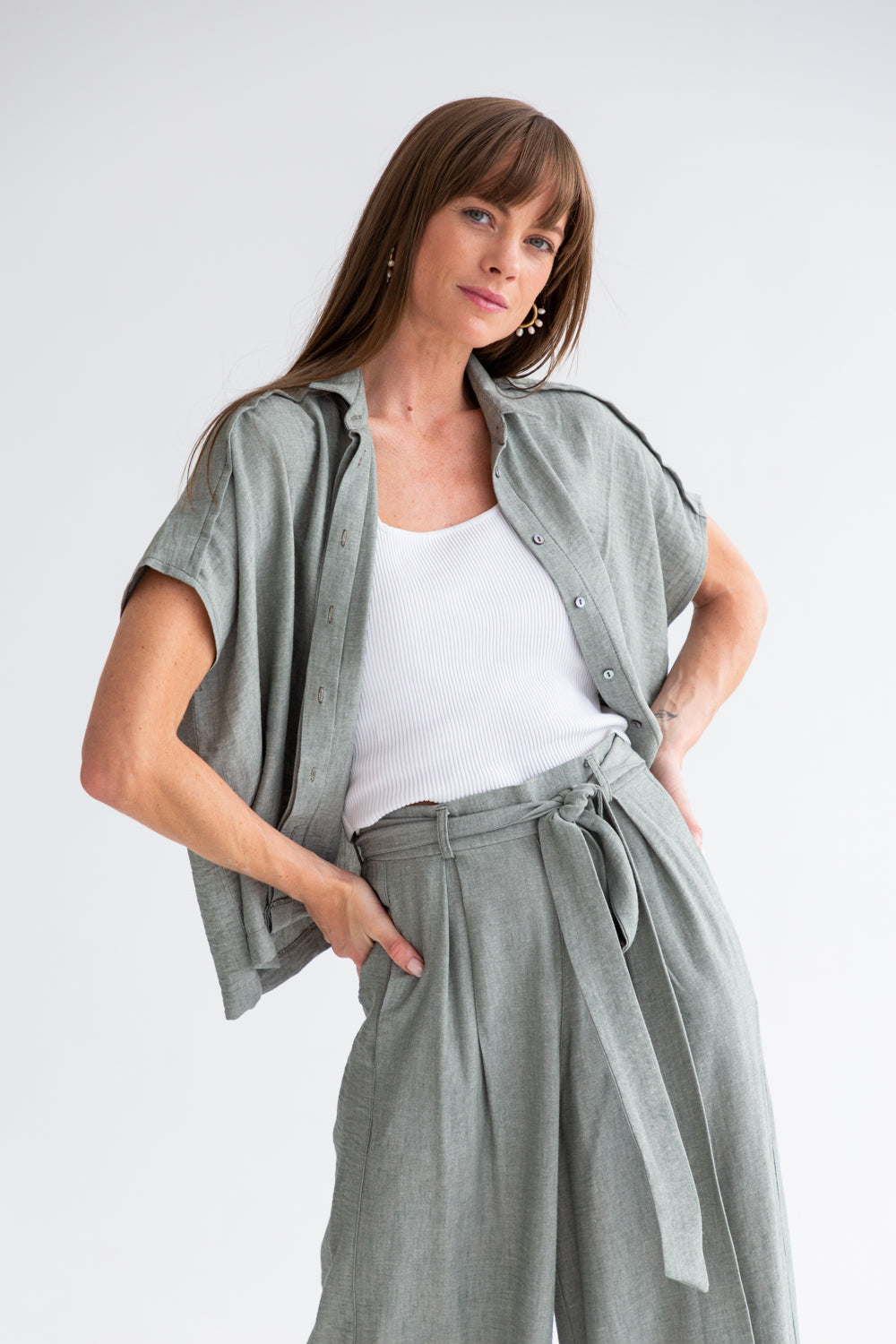 Mariam Shirt Fern Green-TOPS-kindacollection-Kinda