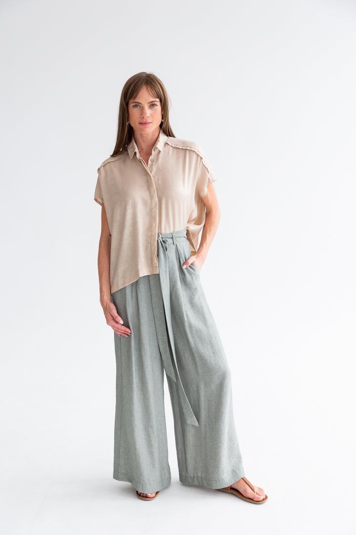 Louise Pants Fern Green-PANTS-kindacollection-Kinda