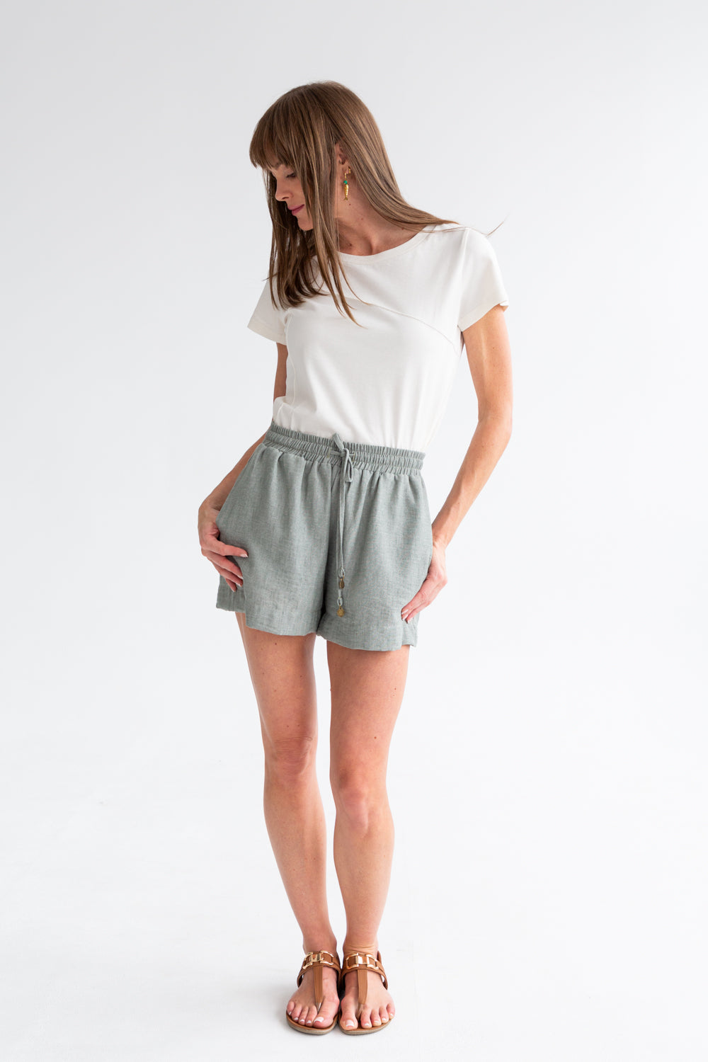 Mykonos Shorts Fern Green-PANTS-kindacollection-Kinda