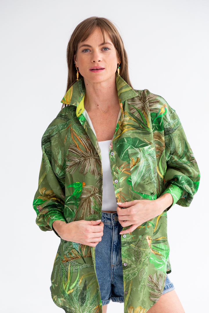 Charlotte Shirt Tropical Green-TOPS-kindacollection-Kinda