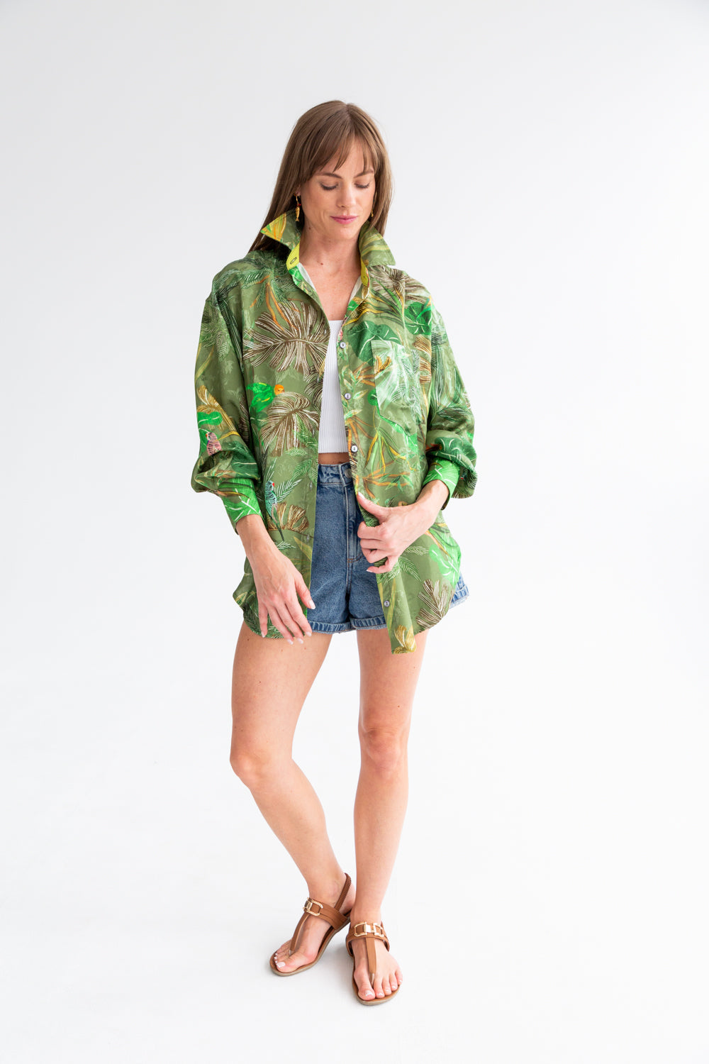 Charlotte Shirt Tropical Green-TOPS-kindacollection-Kinda