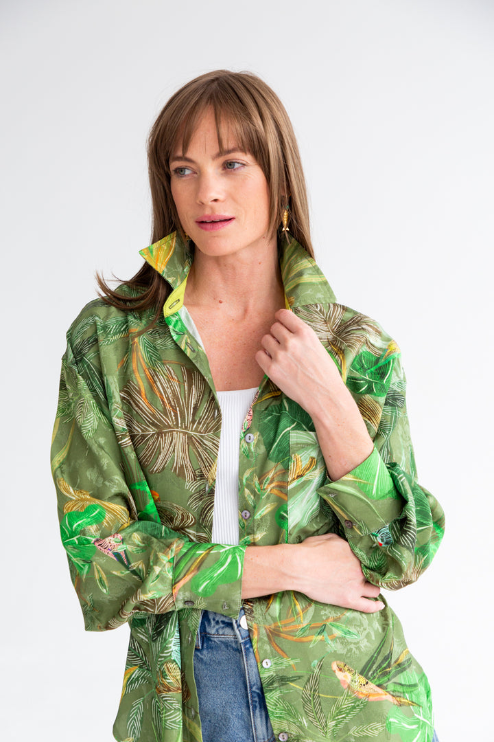 Charlotte Shirt Tropical Green-TOPS-kindacollection-Kinda