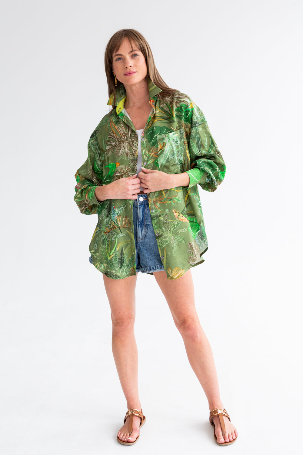 Charlotte Shirt Tropical Green-TOPS-kindacollection-Kinda