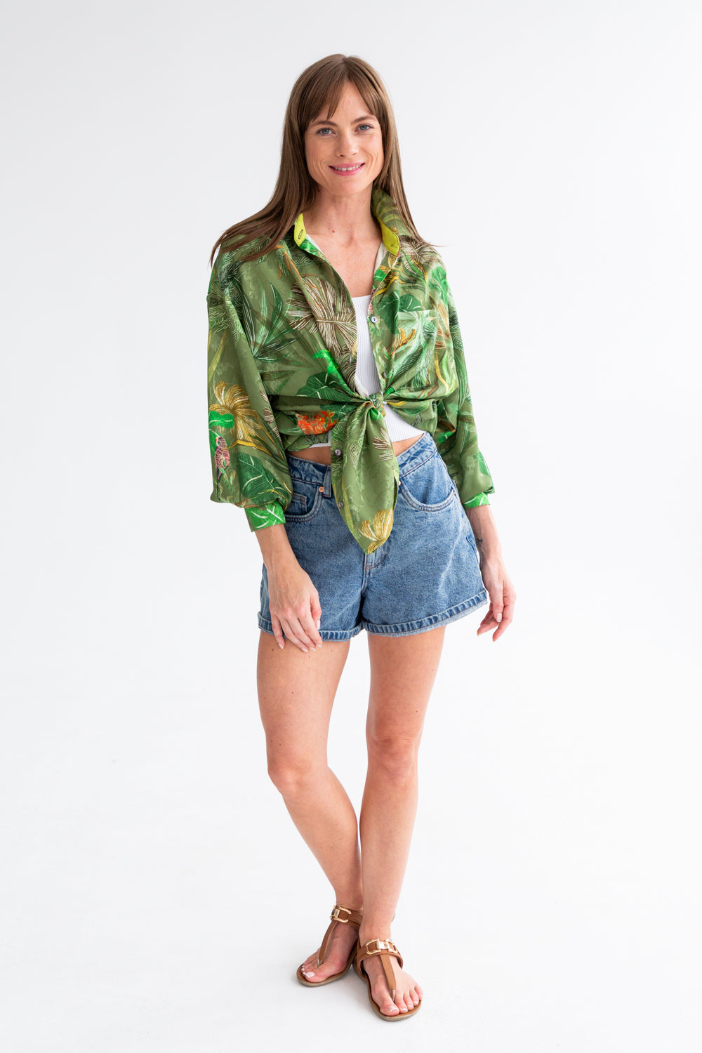 Charlotte Shirt Tropical Green-TOPS-kindacollection-Kinda