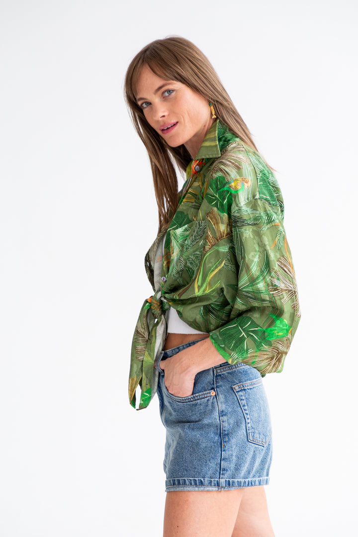 Charlotte Shirt Tropical Green-TOPS-kindacollection-Kinda