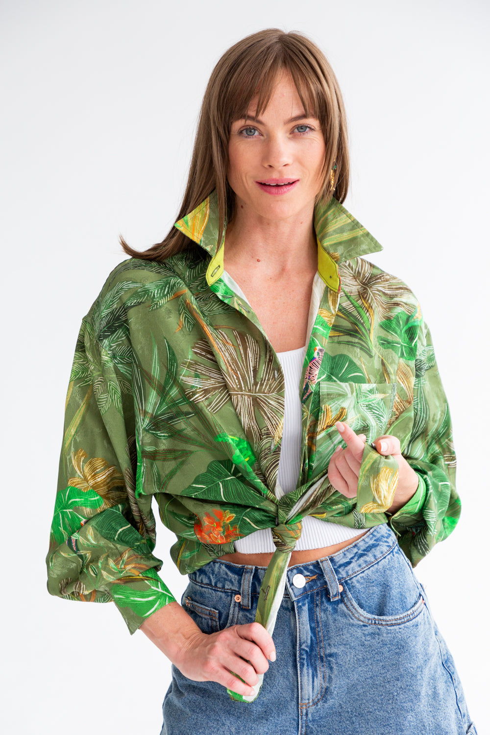 Charlotte Shirt Tropical Green-TOPS-kindacollection-Kinda