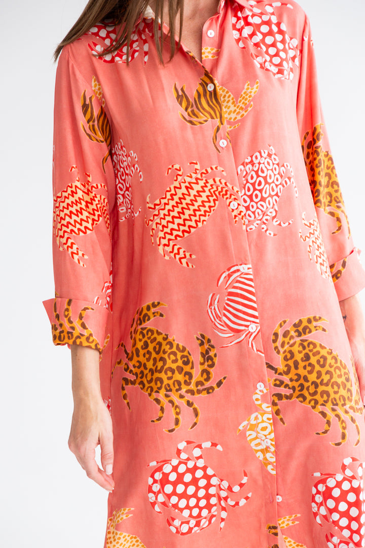 Evie Dress Crab Print-DRESSES-kindacollection-Kinda