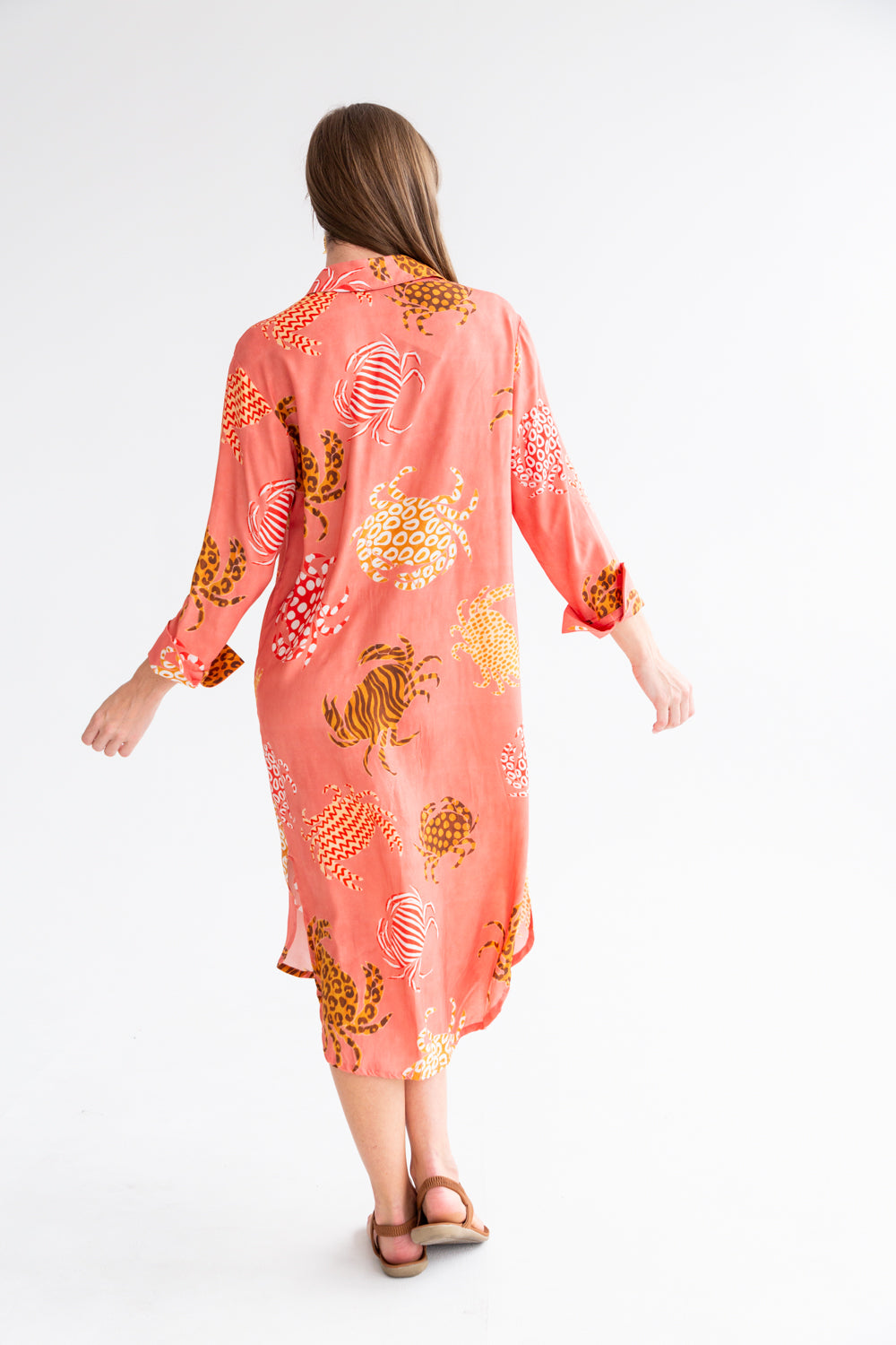 Evie Dress Crab Print-DRESSES-kindacollection-Kinda