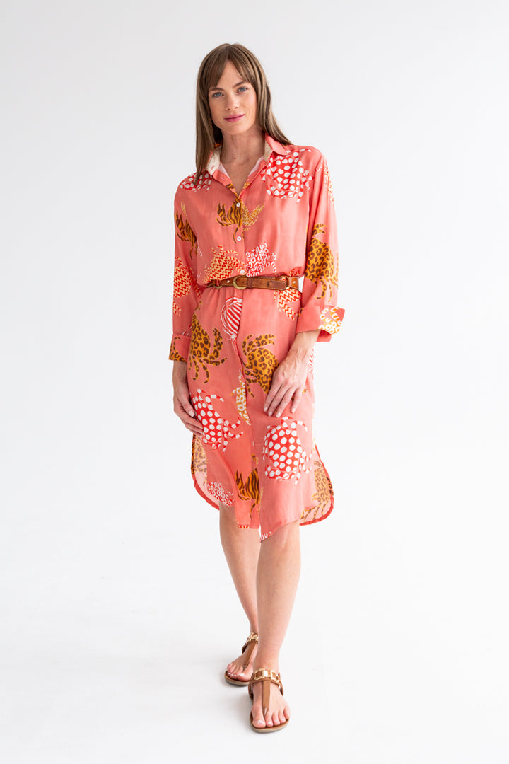 Evie Dress Crab Print-DRESSES-kindacollection-Kinda