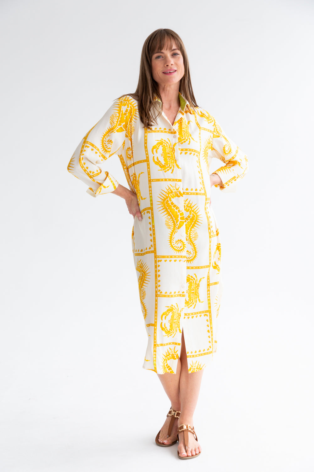 Evie Dress Seahorse Print-DRESSES-kindacollection-Kinda