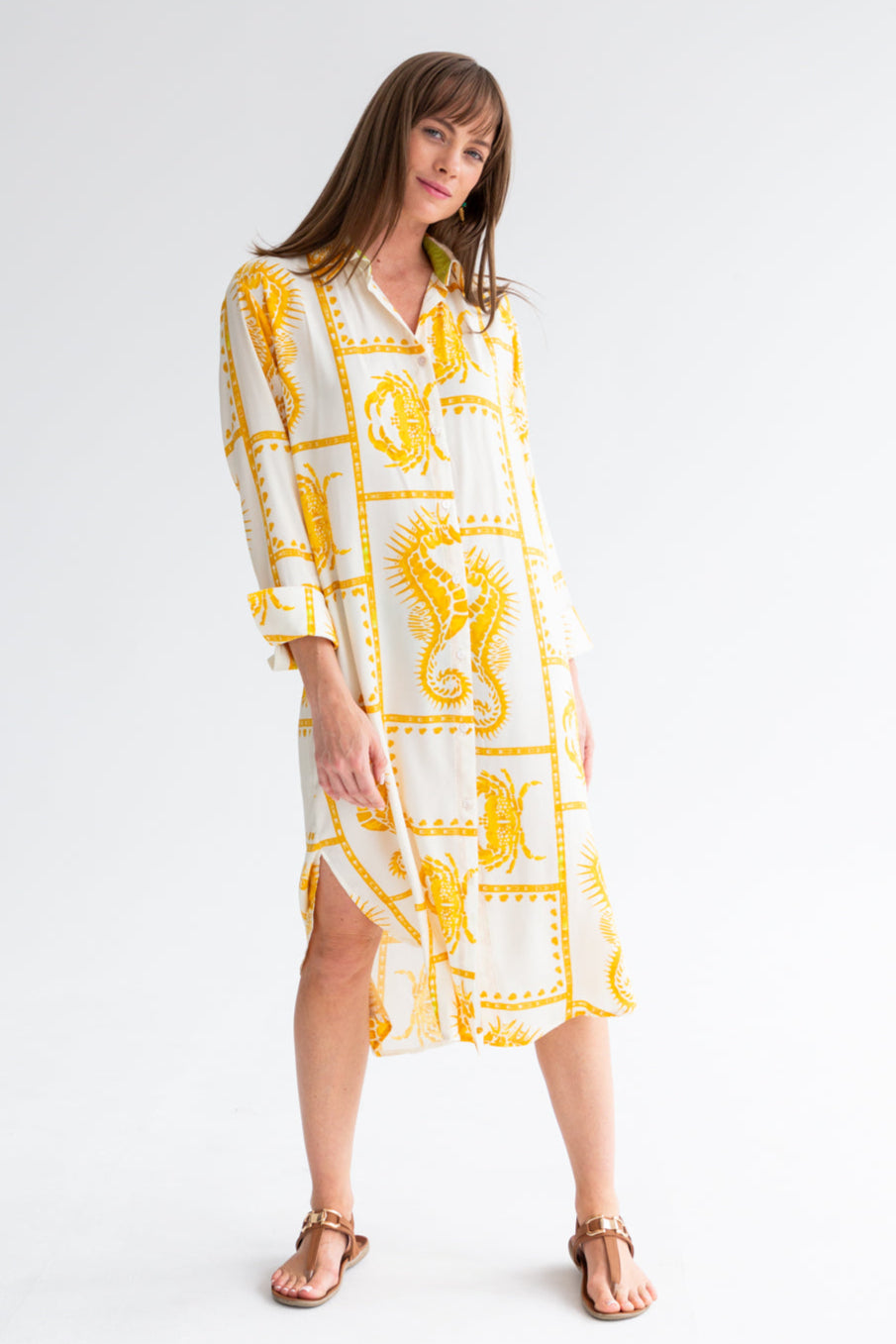 Evie Dress Seahorse Print-DRESSES-kindacollection-Kinda