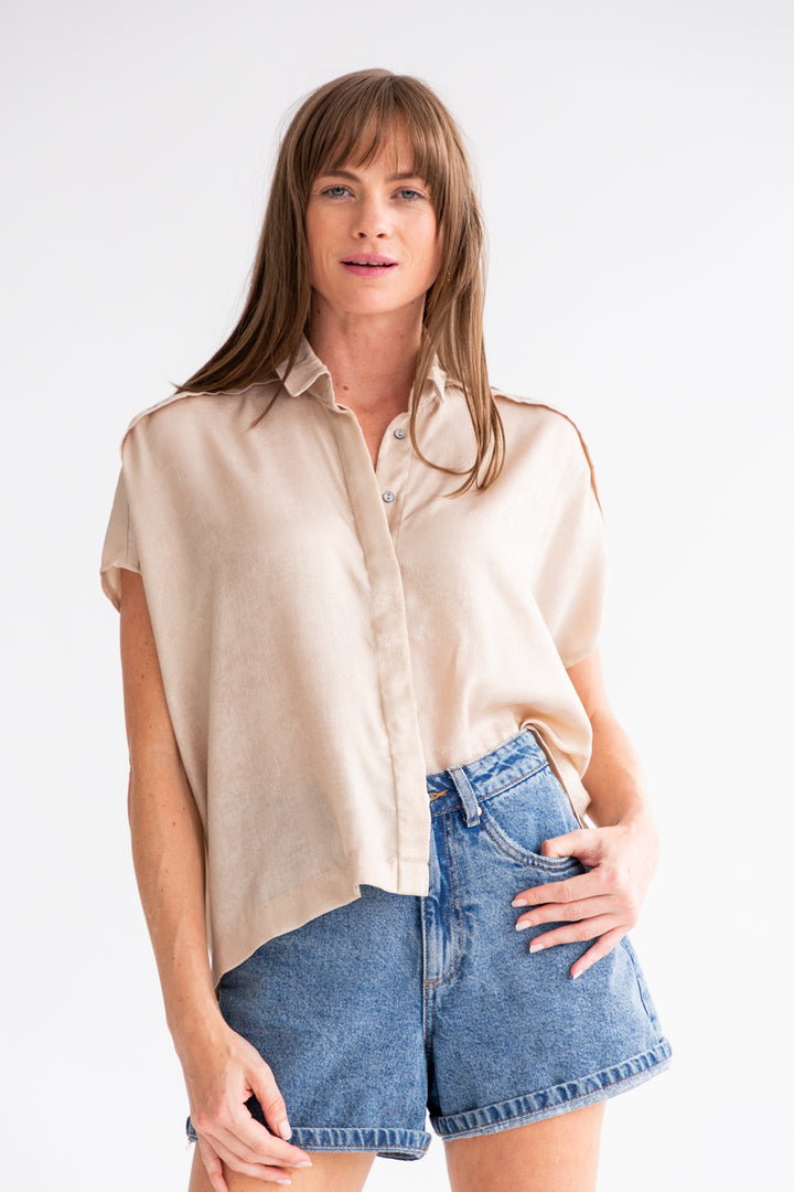 Mariam Shirt Mushroom Gold-TOPS-kindacollection-Kinda