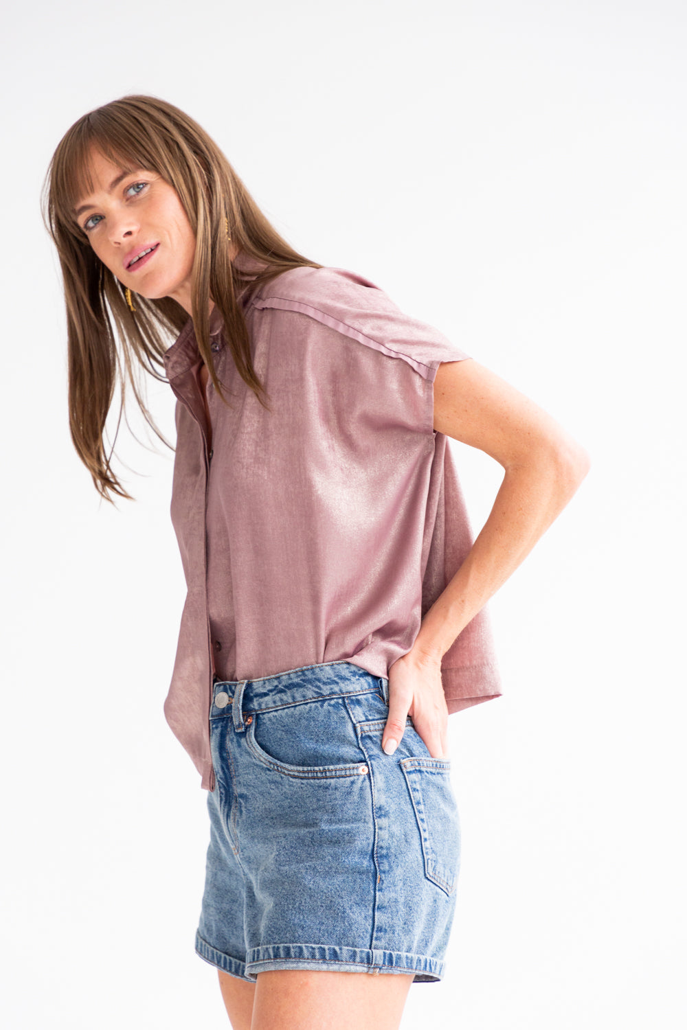 Mariam Shirt Mauve Gold-TOPS-kindacollection-Kinda