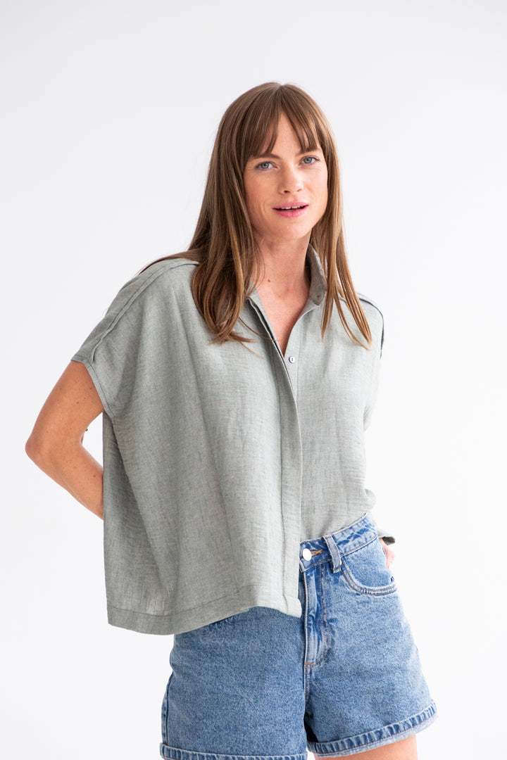 Mariam Shirt Fern Green-TOPS-kindacollection-Kinda