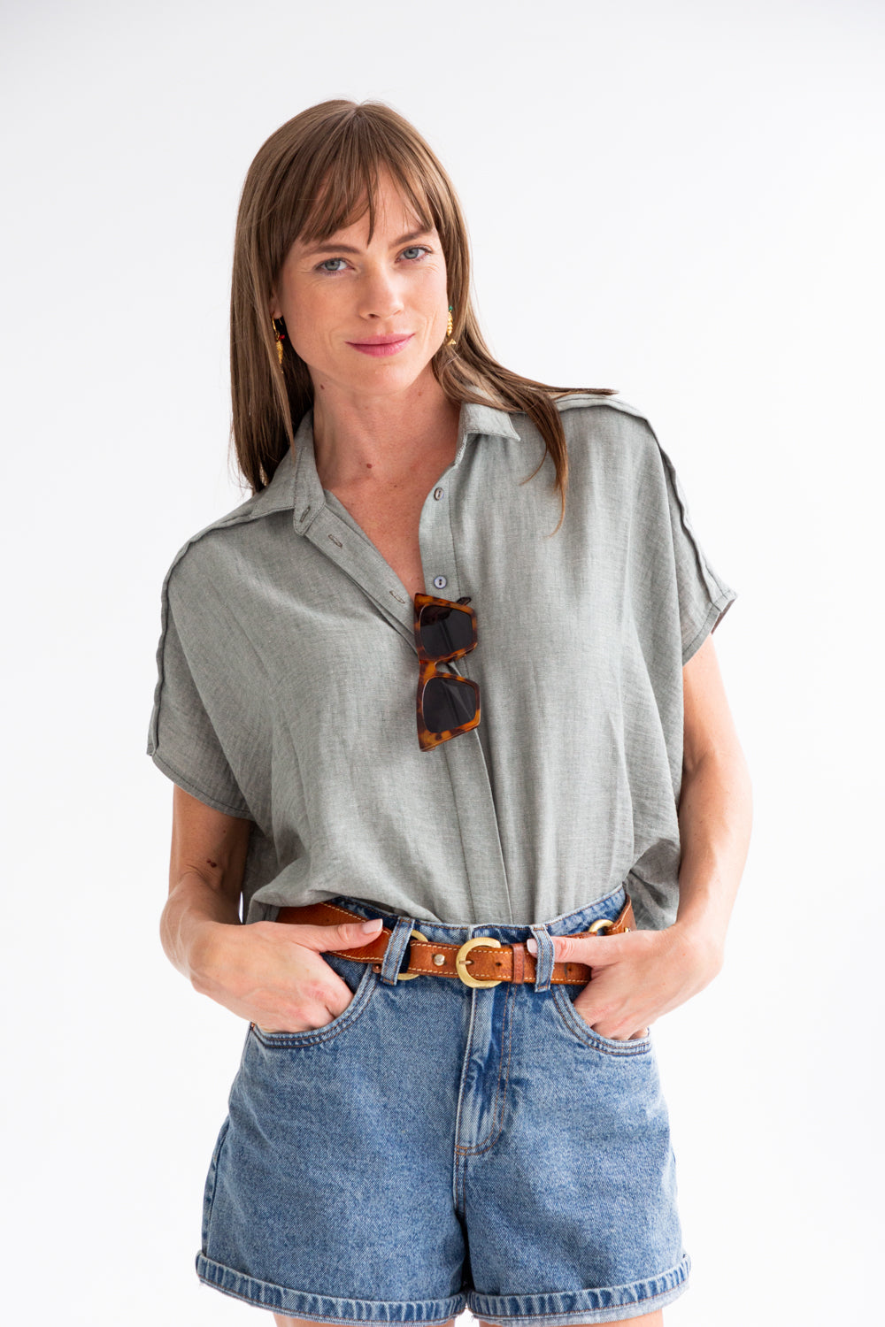 Mariam Shirt Fern Green-TOPS-kindacollection-Kinda