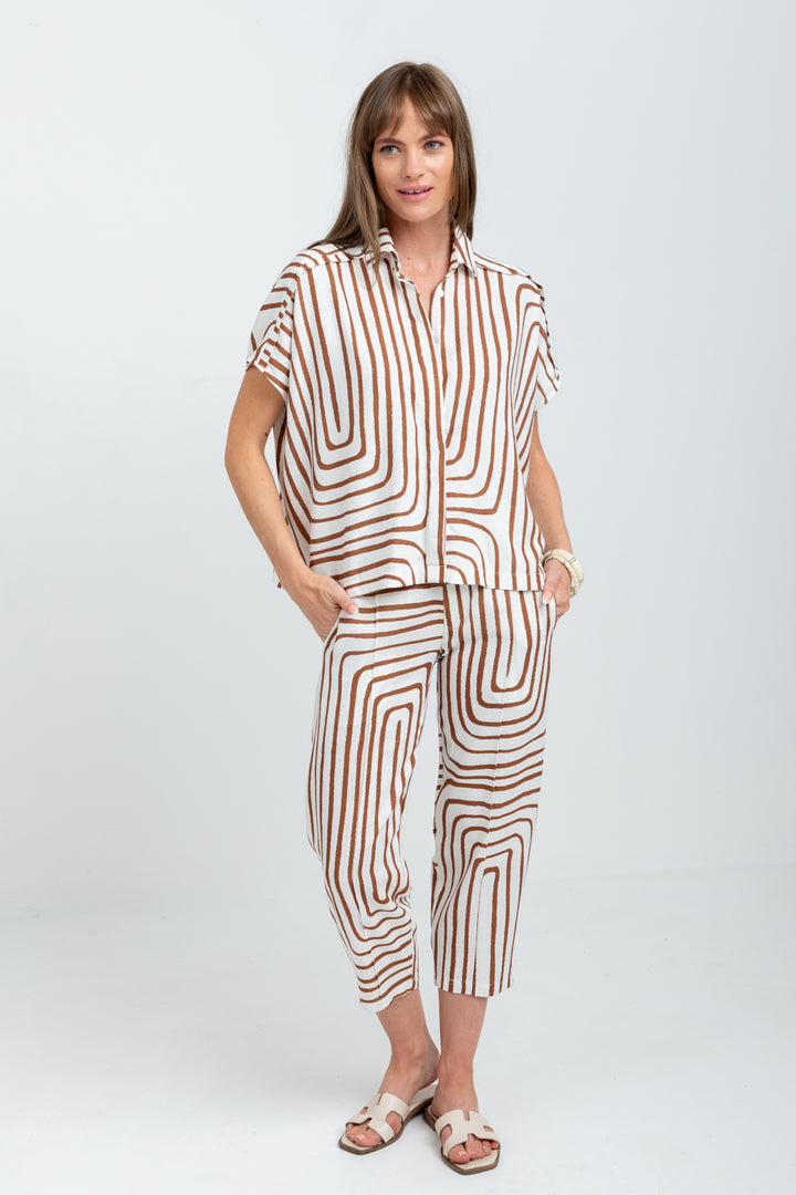 Vera Pants Brown Geo-PANTS-kindacollection-Kinda