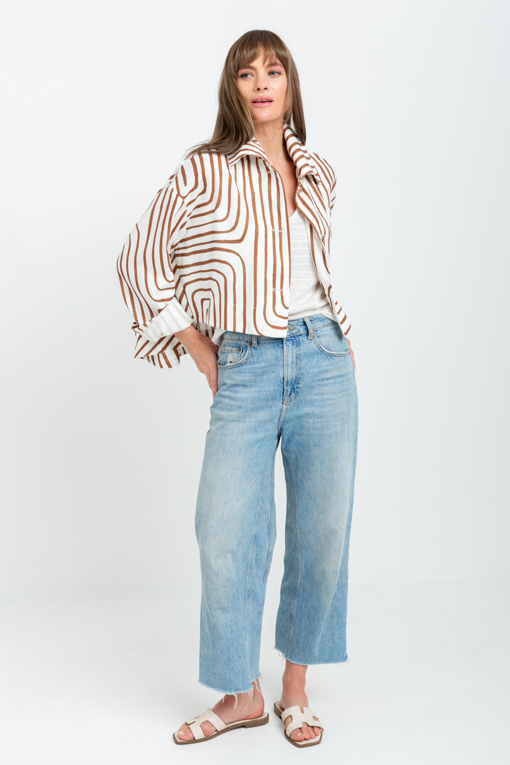 Como Coat Brown Geo-JACKETS-kindacollection-Kinda