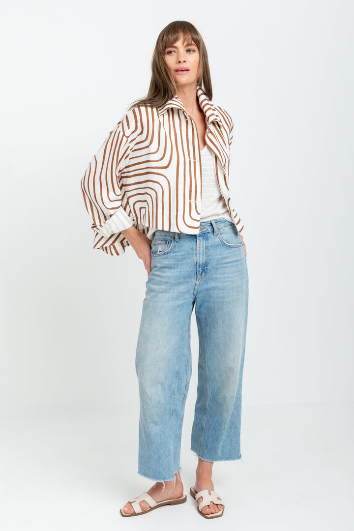 Como Coat Brown Geo-JACKETS-kindacollection-Kinda