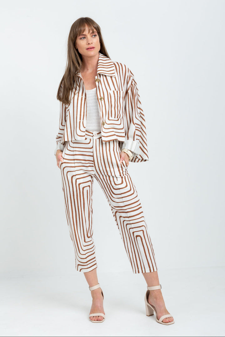 Vera Pants Brown Geo-PANTS-kindacollection-Kinda