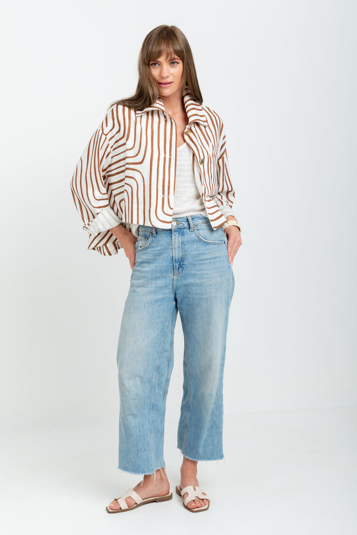 Como Coat Brown Geo-JACKETS-kindacollection-Kinda