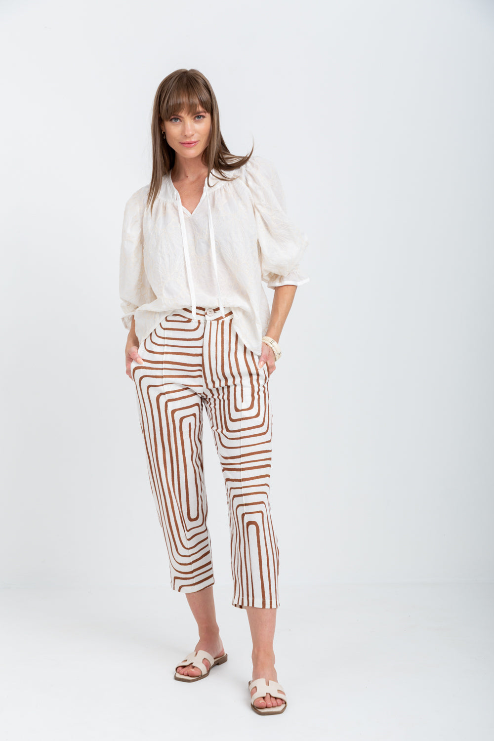 Vera Pants Brown Geo-PANTS-kindacollection-Kinda