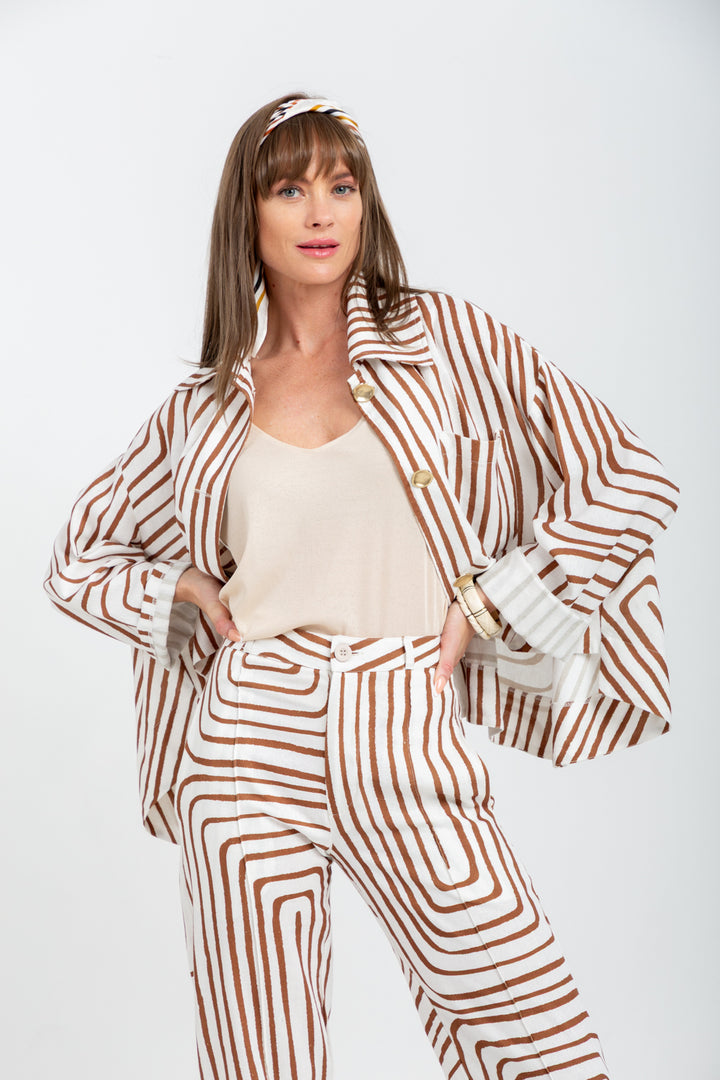 Vera Pants Brown Geo-PANTS-kindacollection-Kinda
