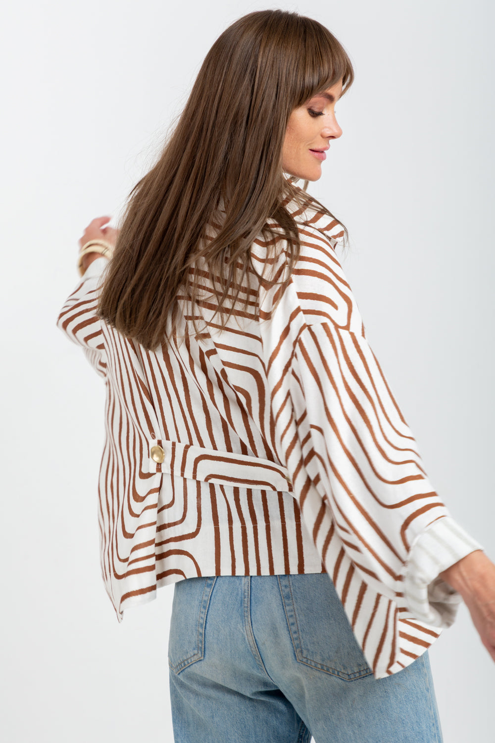 Como Coat Brown Geo-JACKETS-kindacollection-Kinda