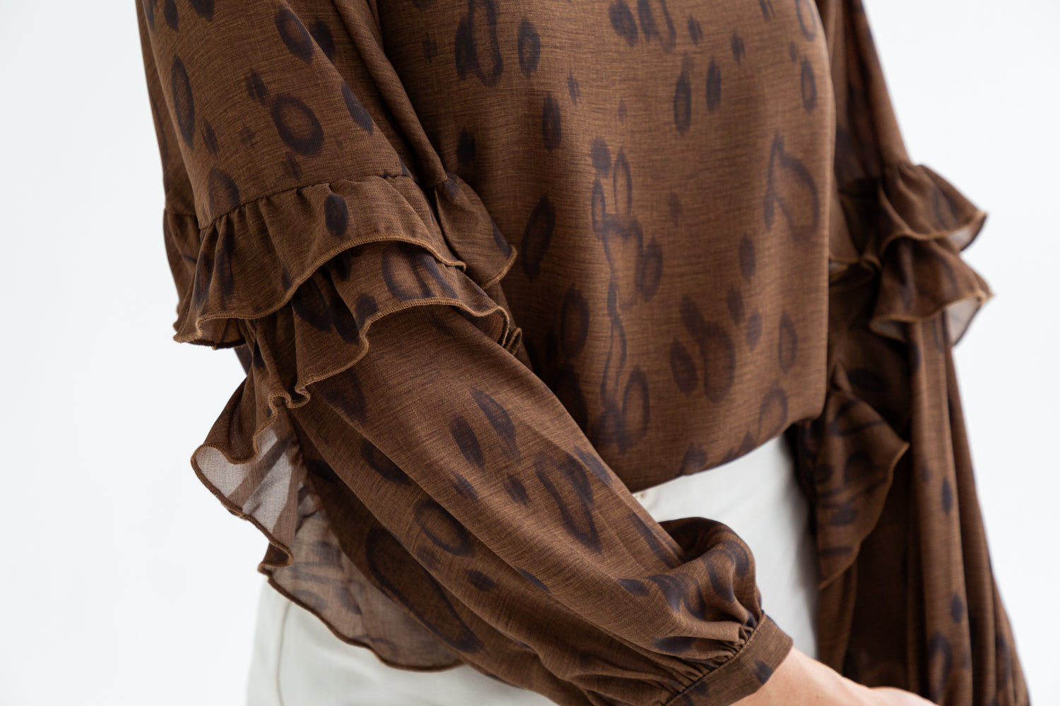 Francesca Blouse Brown Animal – Kinda