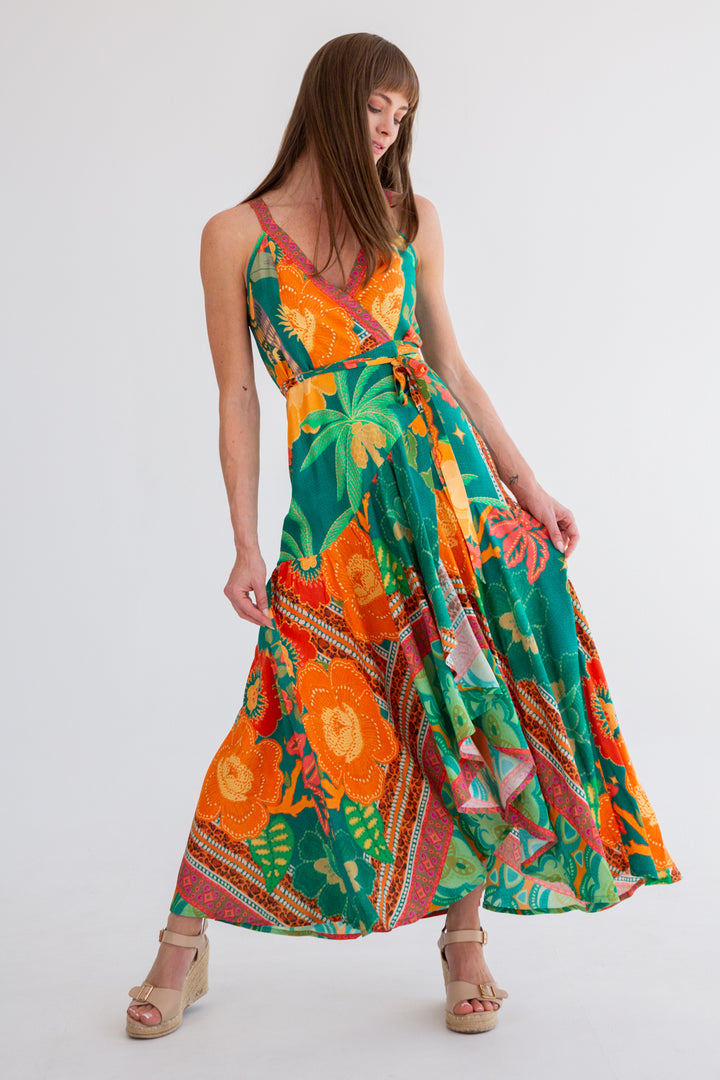 Kea Wrap Dress Paradise Bliss-DRESSES-kindacollection-Kinda