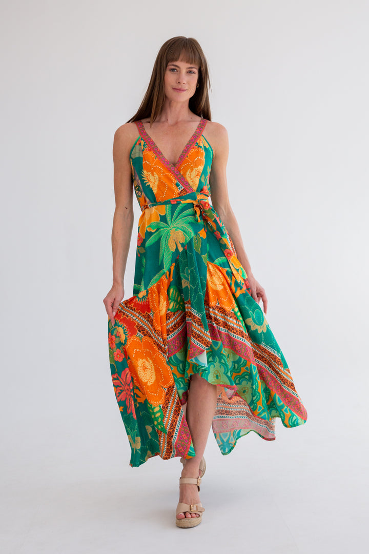 Kea Wrap Dress Paradise Bliss-DRESSES-kindacollection-Kinda