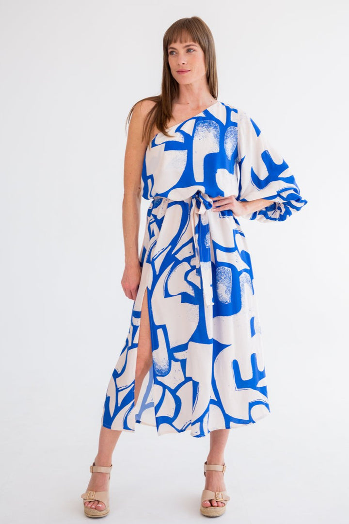 Jodi Dress Blue Print-DRESSES-kindacollection-Kinda