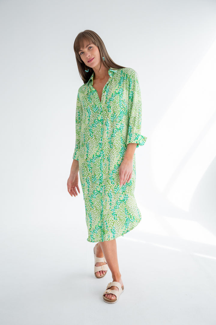 Evie Dress Green Rain-DRESSES-kindacollection-Kinda