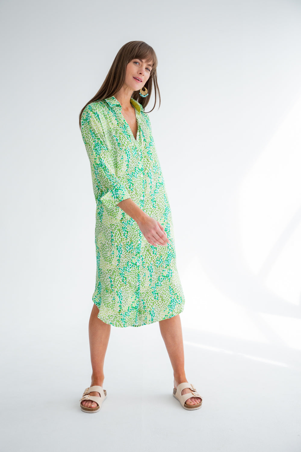 Evie Dress Green Rain-DRESSES-kindacollection-Kinda