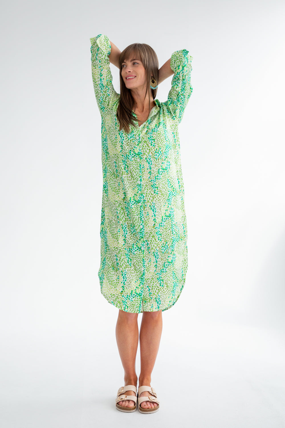 Evie Dress Green Rain-DRESSES-kindacollection-Kinda