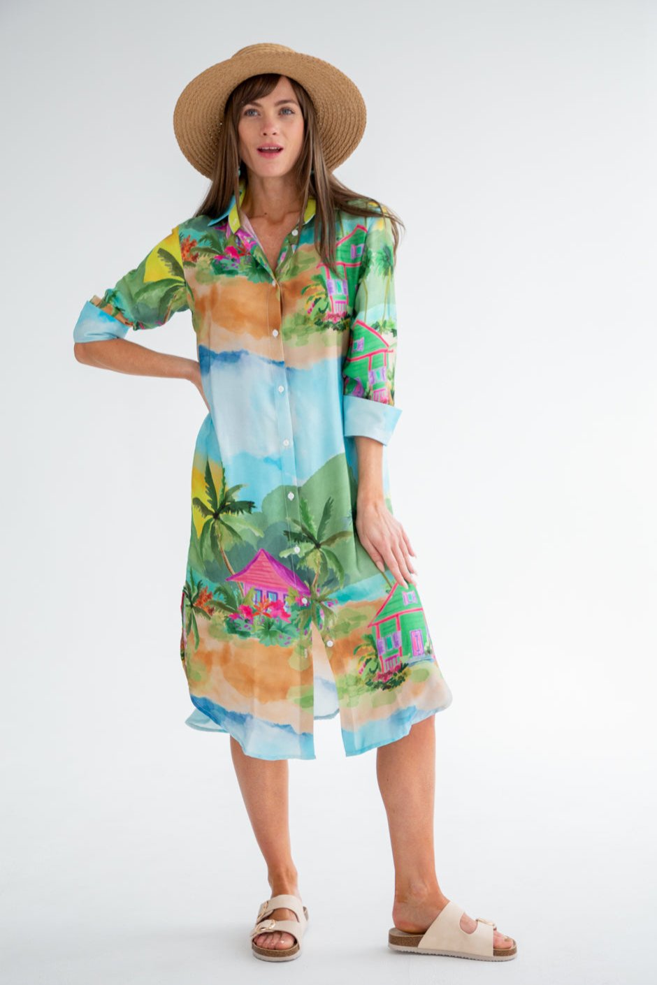 Evie Dress Bungalow Print-DRESSES-kindacollection-Kinda