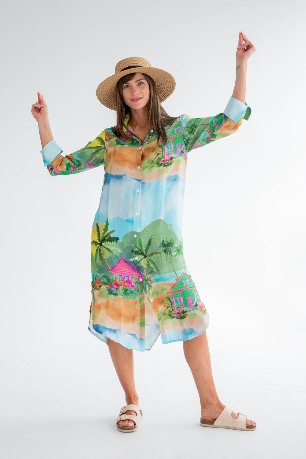 Evie Dress Bungalow Print-DRESSES-kindacollection-Kinda