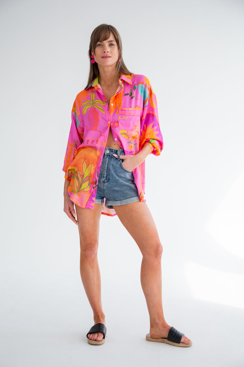 Charlotte Shirt Pink Tiger-TOPS-kindacollection-Kinda